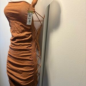 Camel Brown Strappy Dress